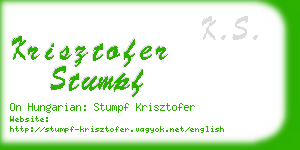 krisztofer stumpf business card
